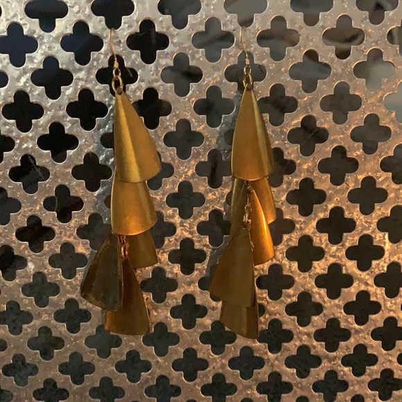 Gold filled long dangle earrings - Picture 2 of 5